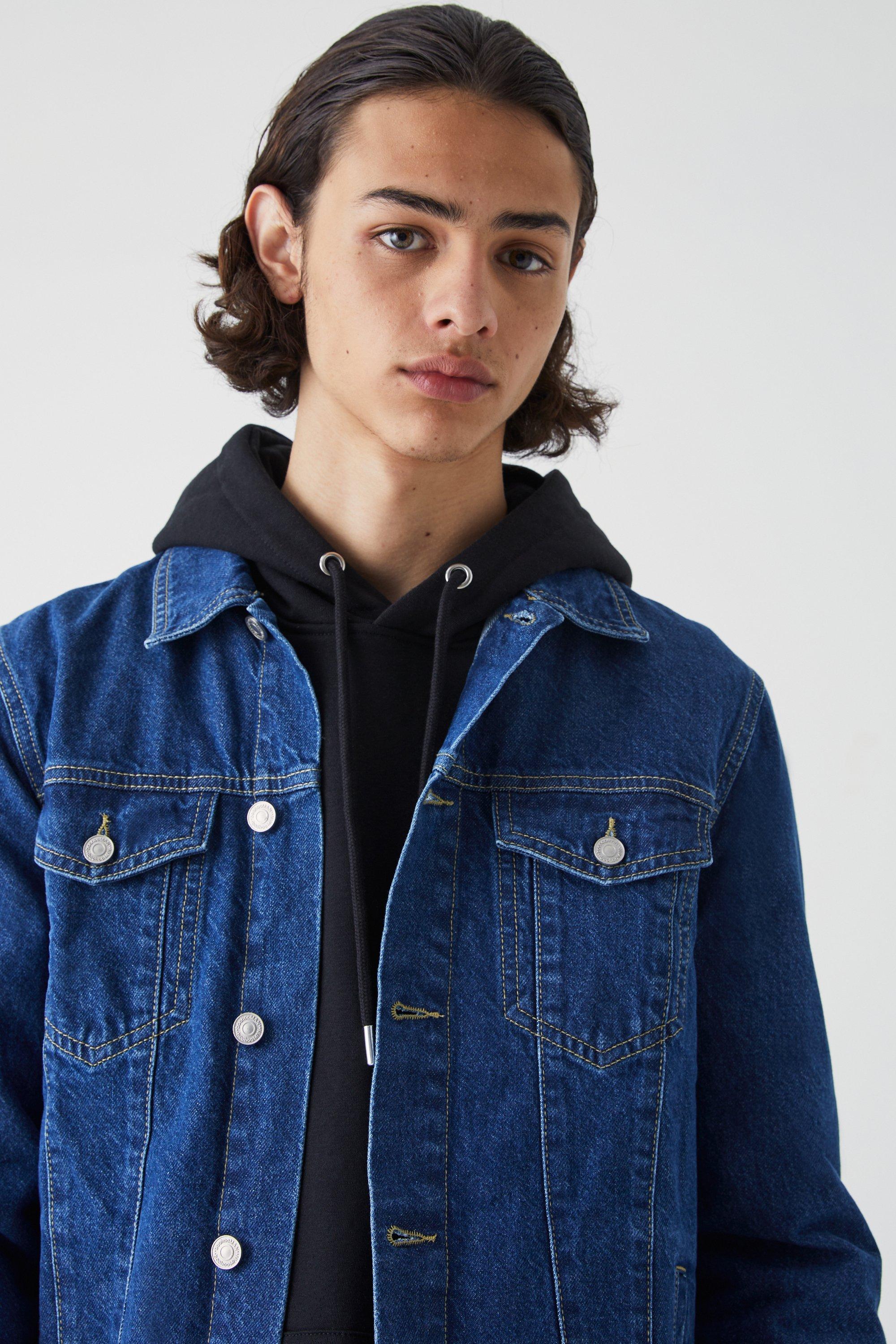 Men s Regular Fit Denim Jacket Boohoo UK